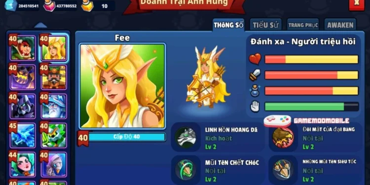 Game Realm Defense mod apk full có nhiều anh hùng